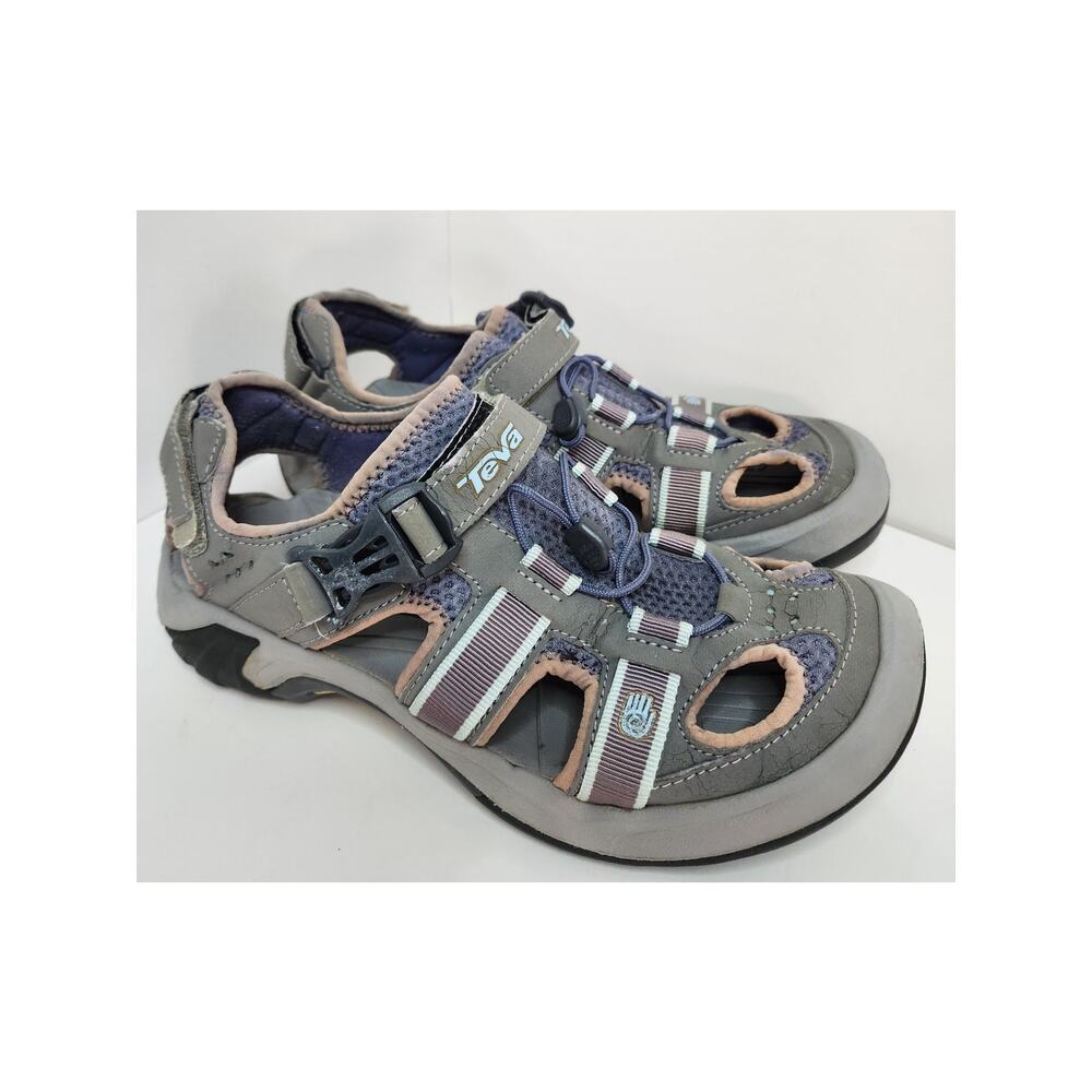 Teva Women's Gray and Purple Sport Sandals with Pink Accents